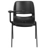 Flash Furniture Plastic Classroom Chair in Black with Right Arm