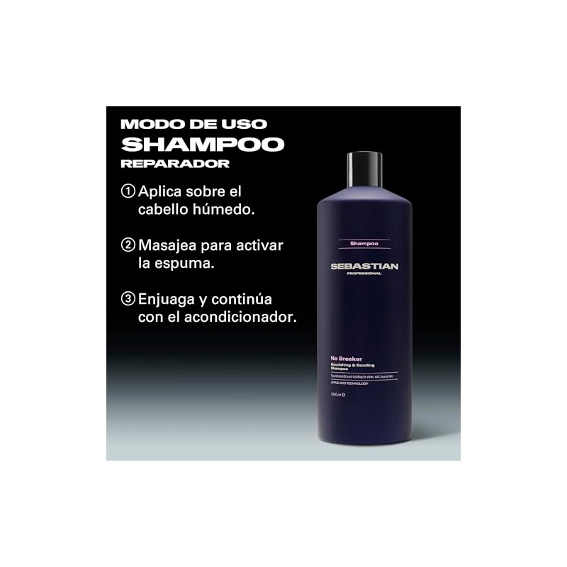 Sebastian Professional No Breaker Shampoo Reparador Sin Parabenos, Vegano