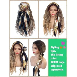 Large Silk Like Satin Scarf Neck Head Wrap 35 Inch Square (Style1, 90cm*90cm)