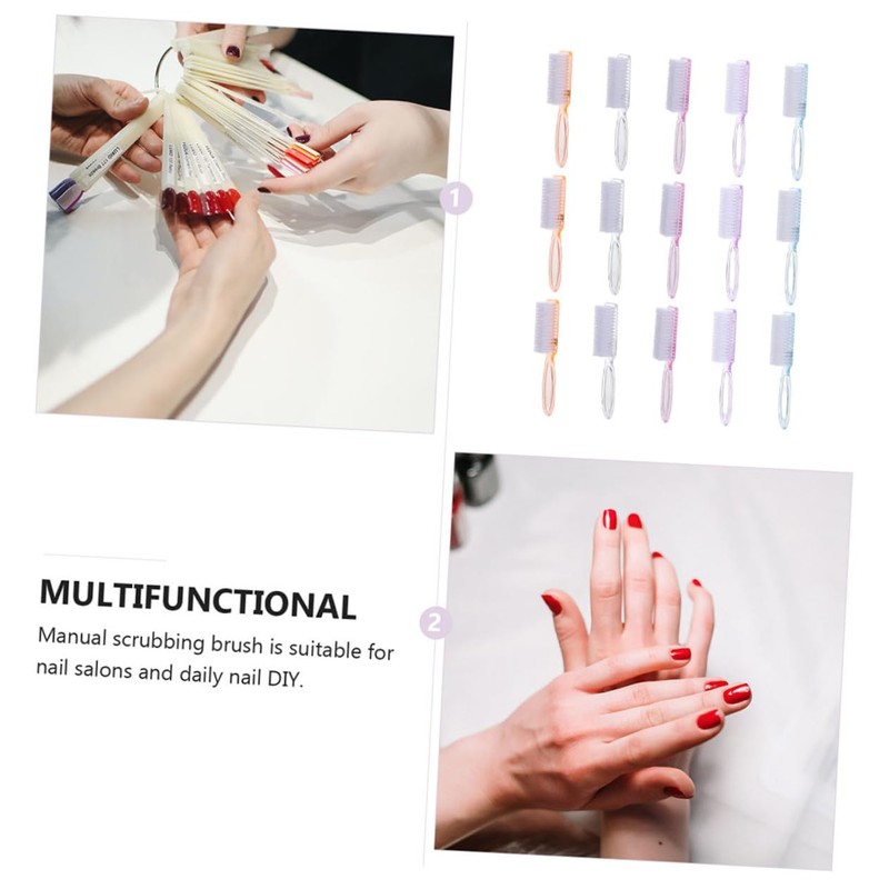 IWOWHERO 15pcs Nail Fingernail Cleaning Tools Brushes Professional Home Nail