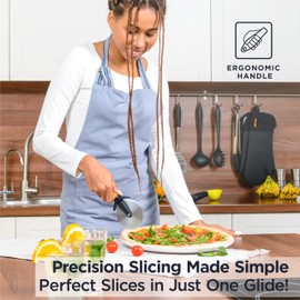 Deiss Pro Heavy Duty Pizza Cutter with Wheel Slicer - Stainless Steel Sharp Smooth Pizza Cutter Wheel with Easy Grip Non-Slip Handle, Dishwasher Safe