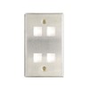 Networx Keystone Wall Plates (4 PORT, STAINLESS STEEL)