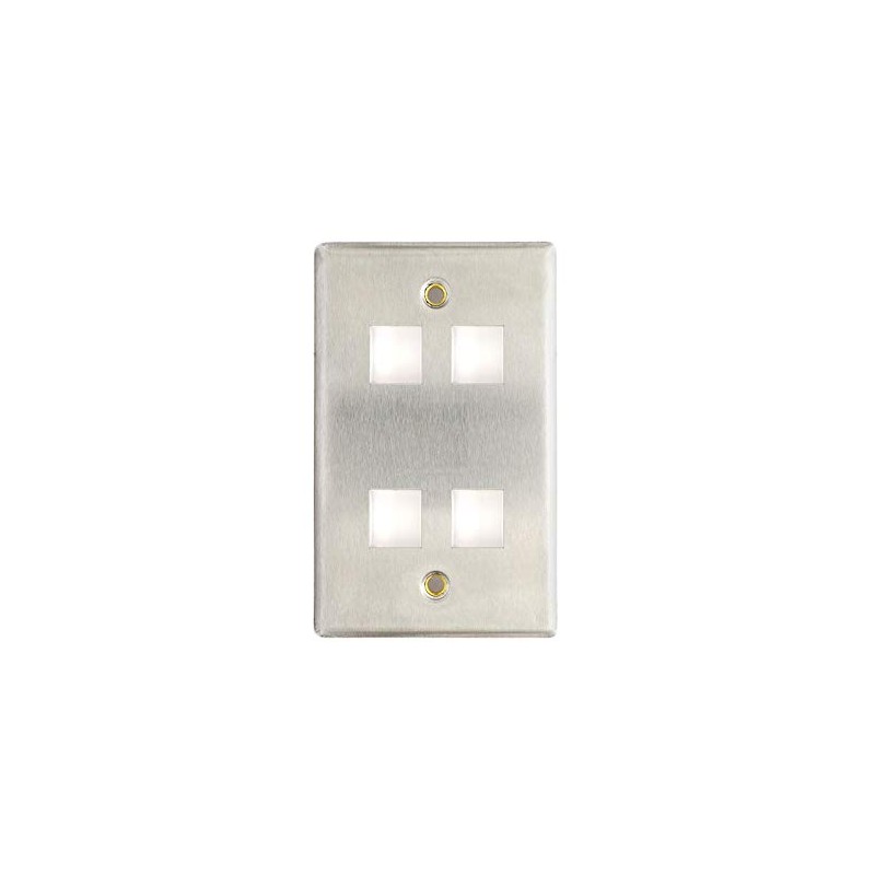 Networx Keystone Wall Plates (4 PORT, STAINLESS STEEL)