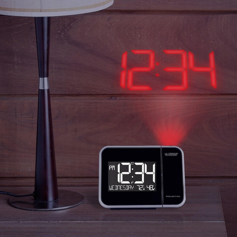 La Crosse Technology 616-1412 Projection Alarm Clock with Indoor Temperature