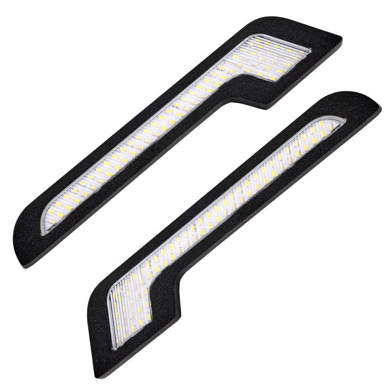 AUTOXBERT 2x Daytime Running Light LED White Light L-Shape Strip