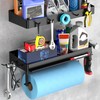 ZUNTO Garage Paper Towel Holder with 2 Shelves, Black Paper