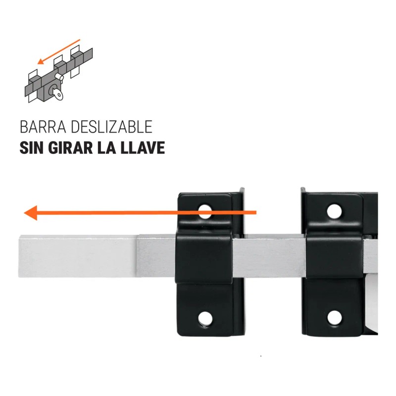 Cerradura De Barra Libre, Izquierda, Color Negra Hermex CB-456I