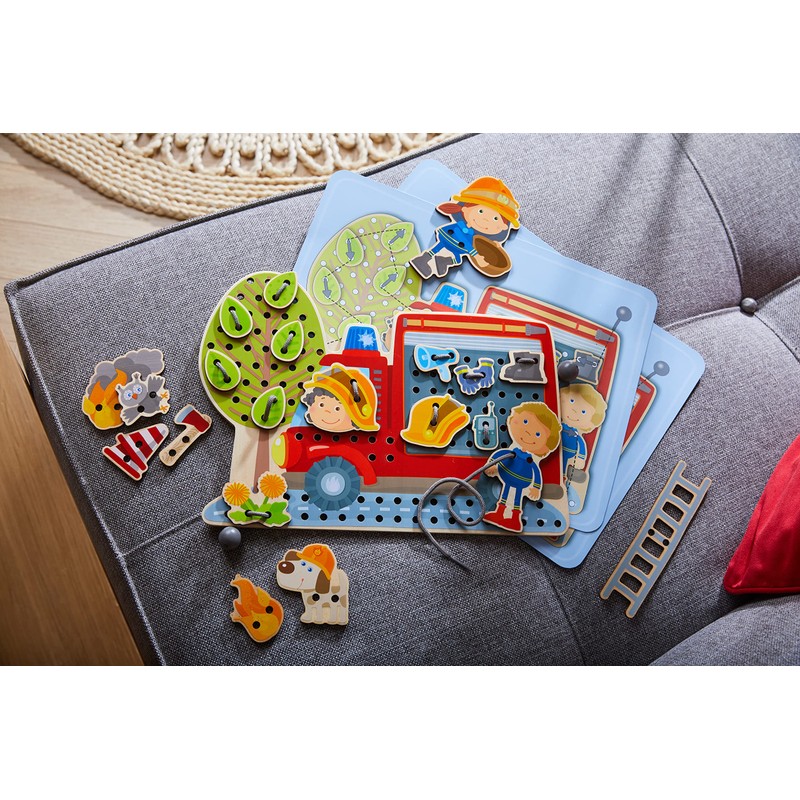HABA Fire Engine Rescue Themed Threading Game