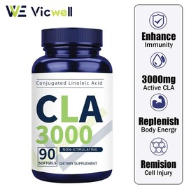 VICWELL CLA3000 Softgels, Conjugated Linoleic Acids Healthcare Dietary Supplement for Fitness Edible Vitamin - Pack: 2 bottles