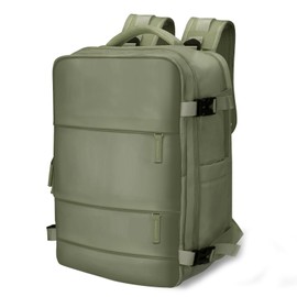 JBAOWEI Large Travel Backpack 40L, Airline Approved Carry On Backpack, Flight Approved Waterproof Sports Luggage Backpack, Lightweight College Backpack, Green