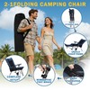 Folding Reclining Camp Chair with Footstool for Camp, Picnic, Lawn,