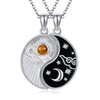 URONE Yin Yang Necklace Sterling Silver Yin Yang Sun Moon