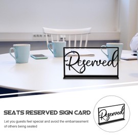 HOMSFOU 4 Pcs Reserved Table Mark Black Dining Table Office Sign Reserved Sign Custom Flags Black Kitchen Table Signs Table Reserved Card Banquet Appointment Card Acrylic Wedding