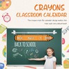 Nufiwra Flip Calendar for Classroom, Crayon Calendar Bulletin Board Set