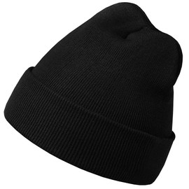 ZEXIAN Comfortable Breathable Soft Beanie Knit Slouchy Winter Skull Hats for Men and Women,Gifts for Christmas(Black)