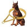 Stainless Steel & 18K Gold Dog Chain Collar - Adjustable,