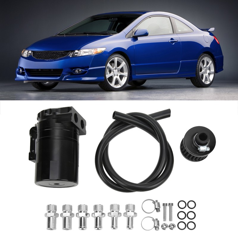 Car Oil Catch Can Internal Baffle Dual Chamber Filter Aluminium