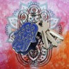 KADAX Hamsa Design Steel Pendant Key Chain Accessory for Backpack