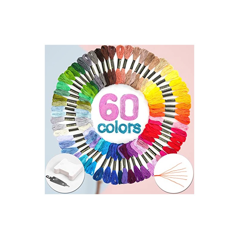 LOVIMAG Embroidery Floss 60 Skeins Per Pack for Cross Stitch