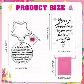 DPKOW Best Friend Keyring Christmas Card, Best Friend Friendship Gifts Xmas Christmas Keychain for Women Girls, Best Friend Birthday Gifts Sentimental Inspirational Keyring Keychain for Woman