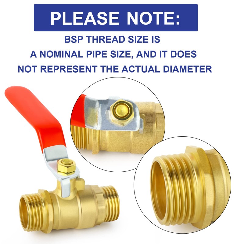 ERGAOBOY 2 x 1/2 inch BSP male thread on brass