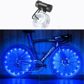 1 Pack LED Bike Wheel Lights - Ultra Bright Waterproof, 48+ Hours of Illumination, Safety Warning for Night Riding, Kids, Adults, and Cyclists (Blue)