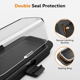 Butter Dish with Lid for Countertop and Refrigerator Door Shelf, Airtight Butter Keeper Container, Locking Butter Holder for East/West Coast Butter, BPA-free, Microwave/Dishwasher Safe