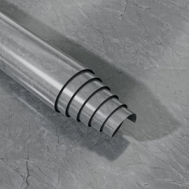 Bumoo 16"x118" Gray Marble Wallpaper Peel and Stick Contact Paper Modern Dark Grey Glossy Granite Vinyl Waterproof Self-Adhesive Removable Faux Concrete PVC for Kitchen Countertop Living Room Gym