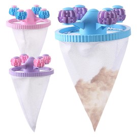 Dog Hair Laundry Catcher - 3X Cat Lint Remover Conical - Reusable Floating Hair Filtering Mesh Removal Lint Cleaning Tool for Home Travel