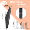 GUWINA Metal Coat Hooks Wall Mounted Black, Solid Triangle Shape,