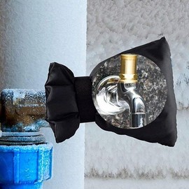 Water freeze prevention cover, thermal insulation cover, faucet tap cover, plumbing pipe, water pipe cover, insulation material, water freeze protection cover Black 2ea