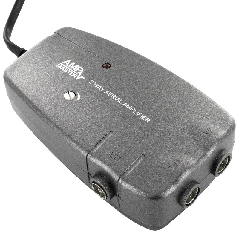 18dB 2-Way Indoor Antenna Signal Amplifier Booster 2 Output Amp