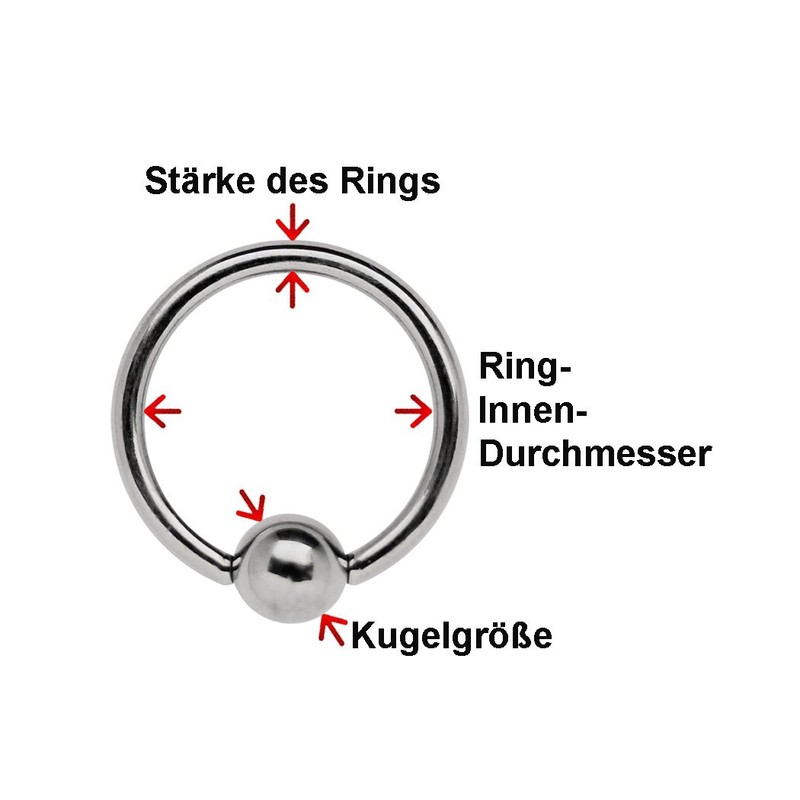 Titanium Piercing Lip Band Set, Ring in 1.2 mm with