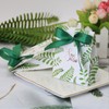 Lxoraziy 50PCS Small Leaf Design Favour Boxes with Satin Ribbon,