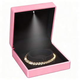 Hatori Luxury Bracelet Box, Velvet Jewelry Bangle Box Storage Case Organizer Holder with LED Light for Wedding, Engagement, Proposal, Birthday and Anniversary