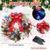 Honoson Christmas Wreath for Car, Truck or Festival Decoration LED
