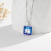 Vadmans 925 Sterling Silver Dog Necklace Square Crystal Pendant Necklace