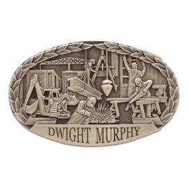 Indiana Metal Craft Solid Brass Men's Construction Engravable Belt Buckle - Customizable, Durable and Versatile - Made in USA