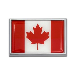 Elektroplate Premium Canadian Maple Leaf Flag Flag All Metal Chrome Emblem for Cars, Trucks, and All Auto | Universal Fit at 2.5" x 3.8" | Weatherproof