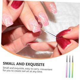 FRCOLOR 3pcs Nail Art Drawing Pen Nail Art Gel Nail Design Brush Nails Brush Pen Nail Gels Nail Molding Gel Nail Art Tools Manicure Art Brush Nail Salon Pen Nail Pens Aluminum Alloy