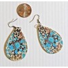 Boots Southwestern Bohemian 2.25" Teardrop Earrings-Sunfl - Turquoise Flowers on