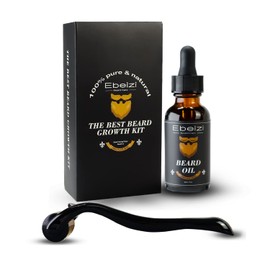Ebeizi Beard Growth Kit for Men, Beard Roller with Beard Growth Oil, Stimulates Beard and Hair Growth, 0.5mm Derma Roller for Men, Amazing Beard Growth Kit