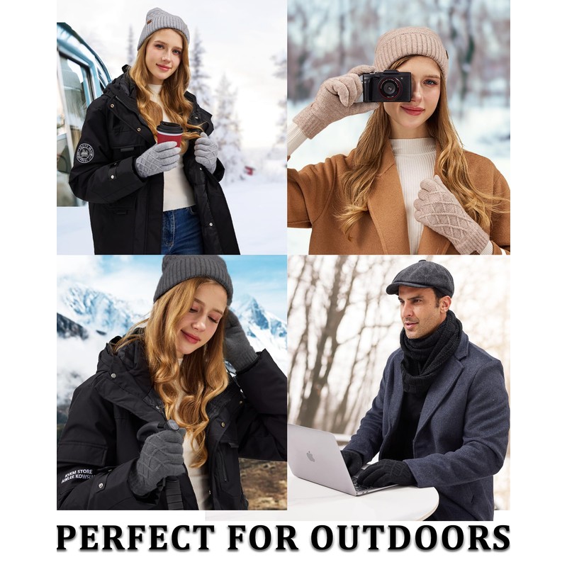 REACH STAR 2 Pairs Winter Gloves for Women, Touch Screen