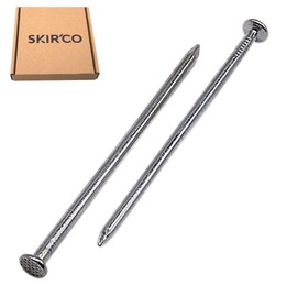 SKIR'CO (Pack of 25) Galvanized Construction Nails 3.0 x 80mm Common Wire Nails Flat Round Head Woodworking Steel Nails