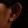 WOVEE Earrings Stud Circle Double Hoop Round Stud Earrings AAA