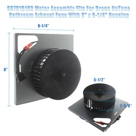 S97015162 Motor Assembly 80 CFM Fits for Broan NuTone Bathroom Exhaust Fans with 8" x 8-1/4" Housing, for HD80L 678 679 763 50NT ED50L DX50L Series Fans (80 CFM/2.5 Sones)