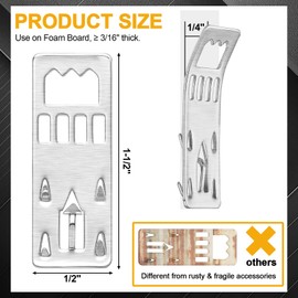 MorningRo 100 Pcs Foam Board Hangers Picture Frame Clips Nailess Poster Hangers for Walls Foam Board Supports 1 Pound Wall Hanging