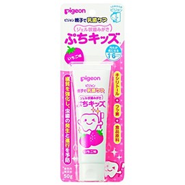 Pigeon Parent-child Teeth Care Gel Toothpaste, Petite Kids, Strawberry Flavor, 1.8 oz (50 g)