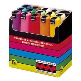 15 Posca Paint Markers, 8K Broad Posca Markers with Broad Chisel Tips, Posca Marker Set of Acrylic Paint Pens | Posca Pens for Art Supplies, Fabric Paint, Fabric Markers, Paint Pen, Art Markers