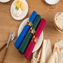 HKTLZNEI Napkin Rings Set of 6,Gold Napkin Holder Rings,Animal Rings Buckles for Dinner Table,Wedding,Everyday,Party Decoration,Purple